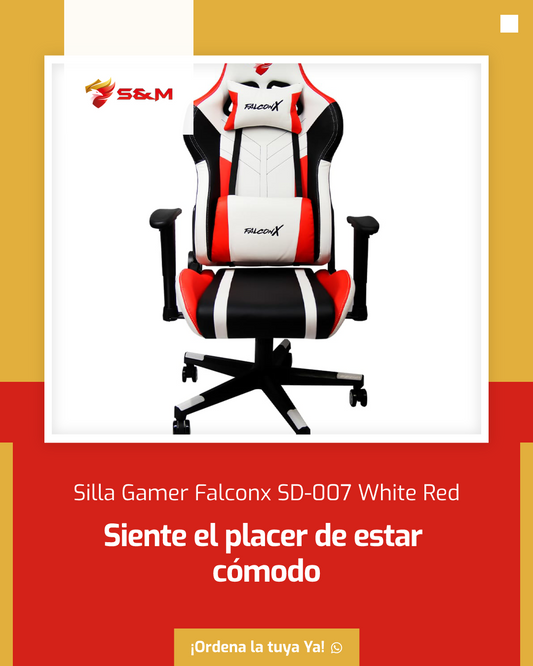 Silla Gamer White Red SD-007